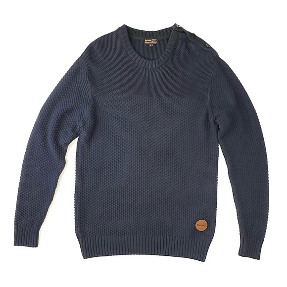 Barbour Sweater Women’s Size Large Navy Blue Cotton Crewneck Beacon Brand EUC - Picture 1 of 8